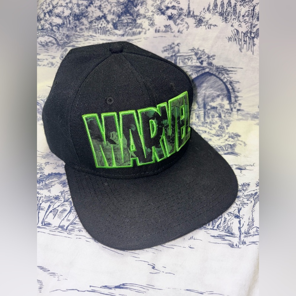Marvel Black and Green Logo Hat Original SnapBack